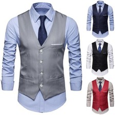 Herren Weste Formelle Business-Anzug Retro Weste Schlanke Hochzeit Casual Coat
