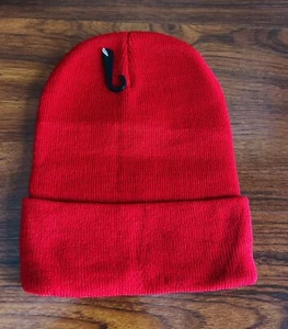 Winter Plain Warm Knit Beanie Hat Cuff Skull Ski Cap Red Color New - Picture 1 of 4