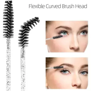 Lash Brushes 10/50PCS, Bendable Mascara Wands, Eyebrow Spoolies, Multicolor - Picture 1 of 50