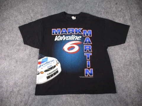 Vintage NASCAR Shirt Mens XXL Mark Martin All Over Print Valvoline 6 Ford AOP Cover
