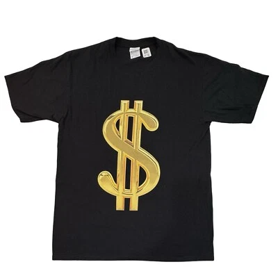 PORT & CO Money Sign $ Camiseta Negra Gráfica Hombres Mediana Moolah Streetwear NUEVA Foto 1 de 4