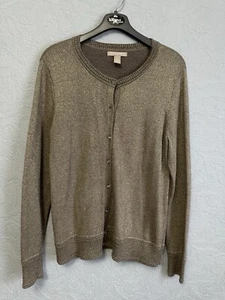 Cardigan Banana Republic taglia XL oro metallizzato con bottoni M15 - Foto 1 di 5