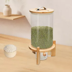 7.5l Container Cereal Oatmeal Dispenser Tank Food Pantry Storage Round Base Home - Picture 1 of 20