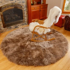 6' Round Australian Merino Sheepskin Rug 3 1/2"  Pilet 18 Colors - Made To Order - Picture 1 of 2