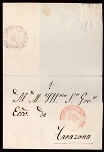 Navarra - Prefilatelia - Corella PE6R - 1853 - Envuelta a Tarazona - Imagen 1 de 1