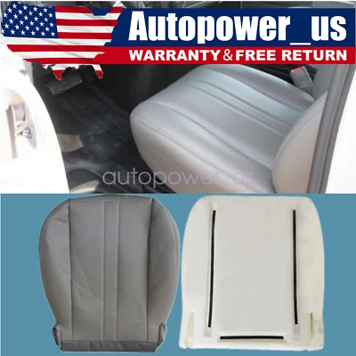 Funda de asiento de cuero gris con cojín de espuma para GMC Savana 1500 2003-2014 Foto 1 de 4