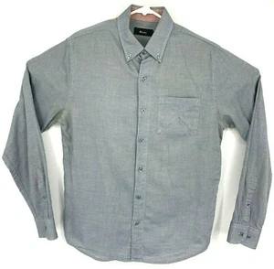 Kulte Mens Button Down Shirt Medium Long Sleeve Designer Gray Contrast Trim - Picture 1 of 12