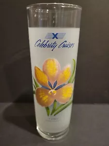 Celebrity Cruises Frosted Highball Glass - Orchid Collection #7006 - Picture 1 of 9