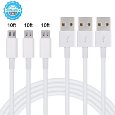 3-12x Lot 10 Ft Fast Strong Cable USB Micro Cord Charger For Samsung S6 7 Note 5 - Image 1 of 4