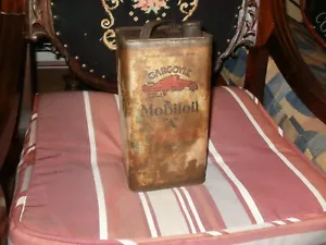 Vintage Gargoyle Mobiloil A Heavy Medium Oil One Gallon Empty Can - Picture 1 of 8