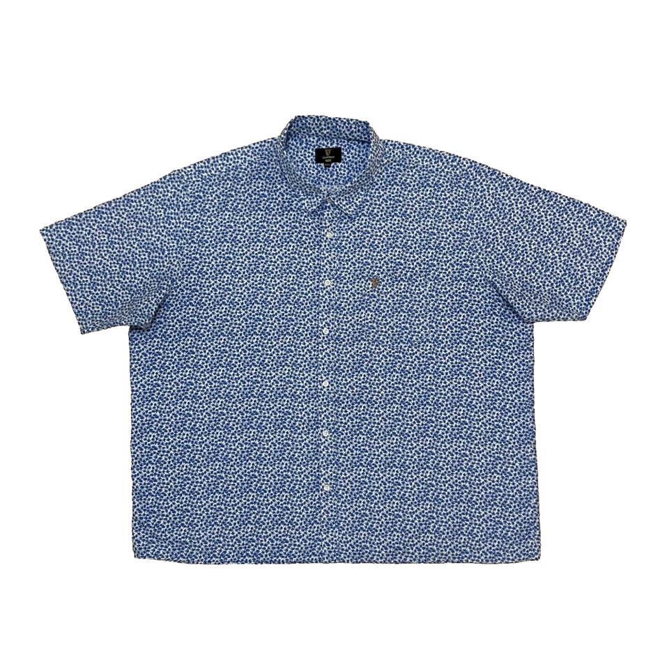 GUINNESS Shirt Mens Size 4XL Blue Palm Tree Floral Pattern Short Sleeve - Image 1 of 4