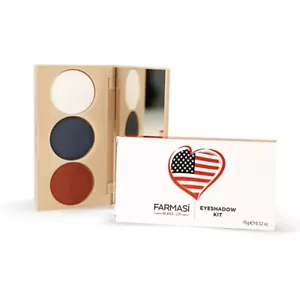 FARMASI MAKE UP EYESHADOW KIT White Blue Rose Colored Trio Mirrored Case NIB!!! - Picture 1 of 1