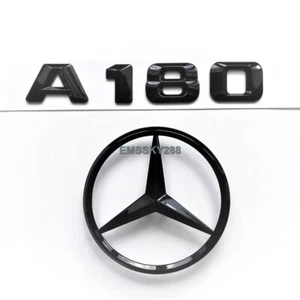 Insignias de estrella trasera negras brillantes emblemas para Mercedes Clase A W177 A180 escotilla 2019+ - Imagen 1 de 6