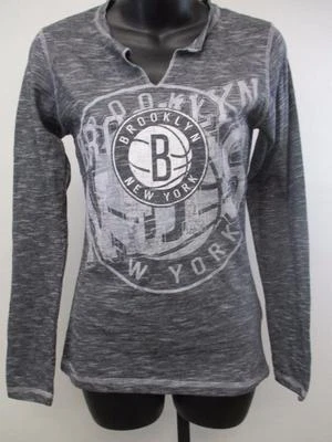 New Brooklyn Nets Women Sizes S-M-L-XL-2XL Long Sleeve Shirt MSRP $40 - Image 1 of 4