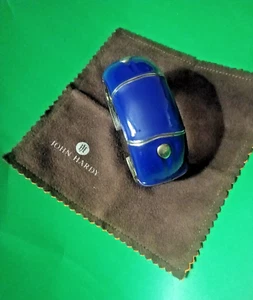 Vintage John Hardy Sterling & Blue Enamel Cuff Bracelet. Box." X 1 1/4" Gap:7/8" - Picture 1 of 9