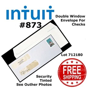 SOBRES 25 VENTANAS DOBLES Intuit #873 para REVISIONES Seguridad Tintado engomado 712180 - Imagen 1 de 4