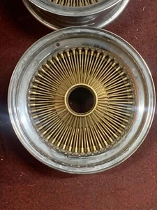 NOS Gold Spoke Wire Wheel Knock Offs 16x7 standard 100 D23 - Picture 1 of 6