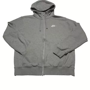 Nike Men’s Size Medium Gray Hoodie Sweater Full Zip Pockets - Picture 1 of 14