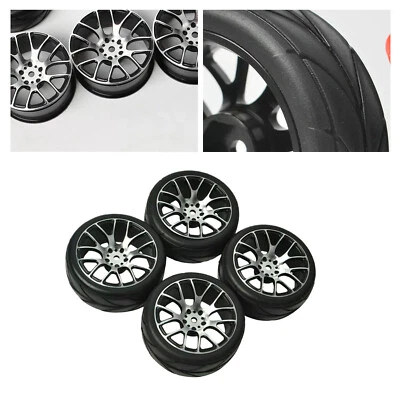4PCS Aluminum Rims Wheels with Tires for 1/10 RC On Road Touring Car - Image 1 of 4