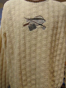 Shenandoah Men's Cable Knit Fly Fishing Sweater Large Tall - Bild 1 von 3