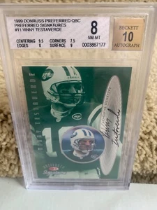 Vinny Testaverde Signed 1999 Donruss Preferred QBC Preferred Signaures # 11 - Picture 1 of 2
