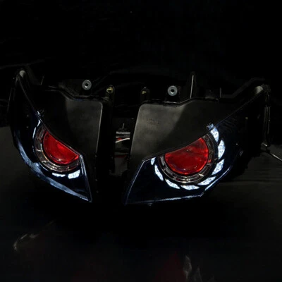 Headlight LED Light For Honda CBR1000RR 2012-2014 White Angel Eye+ Red Demon Eye Foto 1 de 4