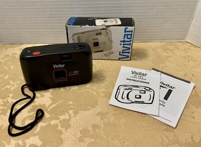 Vintage Vivitar IC101 35mm Point & Shoot Film Black Camera Focus Free New - Image 1 of 4