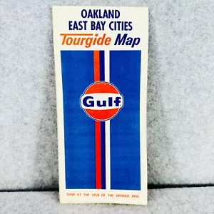 Mapa turístico Oakland East Bay Cities Gulf Oil California 1972 mapa de carreteras - Imagen 1 de 8