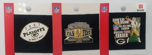 (3) Green Bay Packers Pins Pin Favre Lambeau Field Play Offs 2006 2007 Metal New - Picture 1 of 6