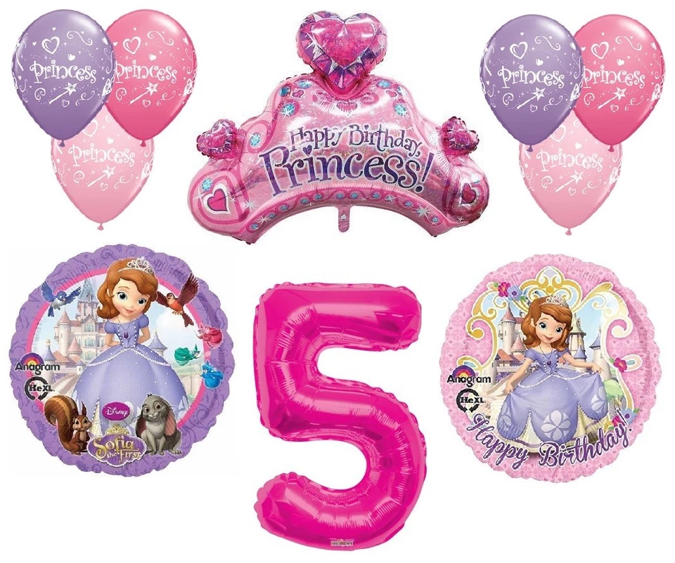 Disney Sofía la Primera Quinta Fiesta Feliz Cumpleaños Globos Decoraciones Suministros Foto 1 de 1
