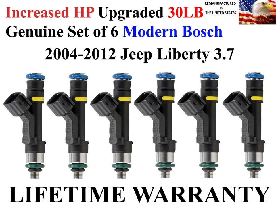 6 30 磅 升级 4 孔 正品 博世 适用于 2004-12 吉普自由人 3.7 燃油喷射器 — 第 1/1 张图片