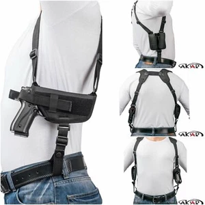 Nylon Horizontal Shoulder Holster with Double Mag Pouch LH Fits S&W M&P 9 40 45 - Picture 1 of 5