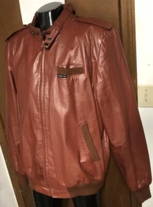 Vtg MEMBERS ONLY Europe Craft Rust Brown Leather Bomber Jacket Men 2XL Tall 2XLT - Picture 1 of 21