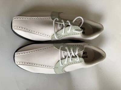 Zapatos de golf para mujer my FOOTJOY GreenJoy blancos y grises claros talla 7 1/2 de ancho NUEVO Foto 1 de 4