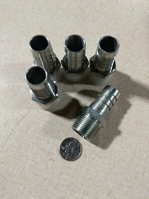  MALE HOSE CONNECTOR  FITTING  3/4"  BARB  X  3/4" NPT (5-pk) - Image 1 of 4