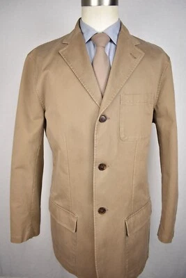 Blazer de Viaje Daniel Cremieux Marrón Sólido 100% Algodón Denim Tres Botones Talla: L Foto 1 de 4