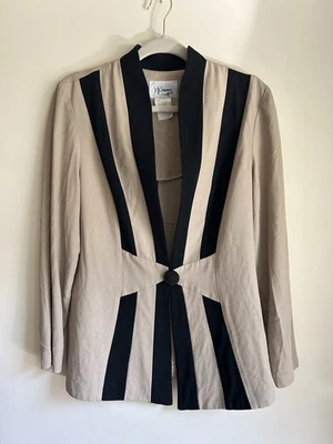 Винтажный D.J. Summer Blazer серо-черный средний полоски современный 80-х авангард - Изображение 1 из 4