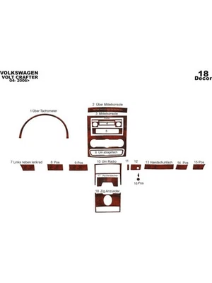 Kit de cubierta de tablero interior para Volkswagen Crafter 2006-2019 piezas de madera 18 Foto 1 de 4