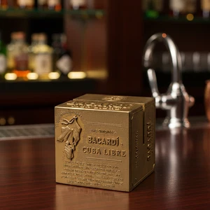 Bacardi Rum Kartenhalter Würfel Glas Tischaufsteller Tischdeko Gläser NEU - Bild 1 von 1