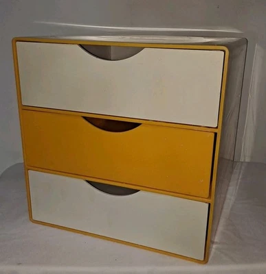Cubo de almacenamiento de plástico moderno vintage de mediados de siglo con 3 cajones Kartell Palaet Era Foto 1 de 4