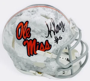 MINICASCO AUTÓGRAFO FIRMADO POR KEWAN LACY OLE MISS REBELS REALTREE BECKETT J88 - Imagen 1 de 2
