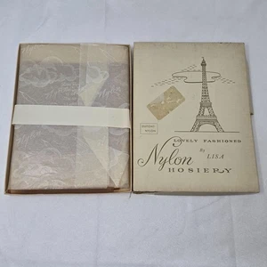 NEW VTG DUPONT NYLON HOSIERY STOCKINGS FASHIONED BY LISA BEIGETONE SZ 8.5 3-PACK - Picture 1 of 5
