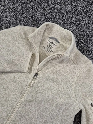 L.L. Bean Sweater Fleece Full Zip Jacket Womens Small Tan Outdoors 504888 - Image 1 of 4