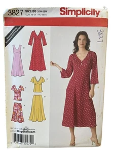 Simplicity 3827 Misses Übergröße Kleid Top Rock Muster 20W-28W ungeschnitten sehr guter Zustand - Bild 1 von 2
