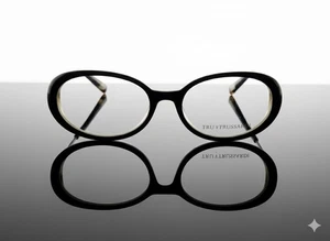 VINTAGE RARITY Eyewear Trussardi Mod. TR12501 BK - Nero/Corno - Aste Oro - 53/17 - Picture 1 of 3