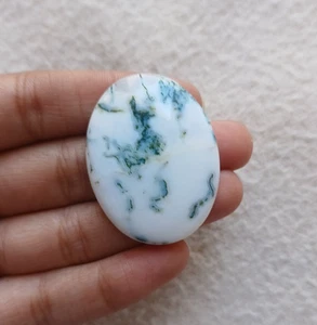 Natural Tree Agate Oval Cabochon 38x29x5.5mm Approx 45.60Cts AMJ710 - Picture 1 of 3