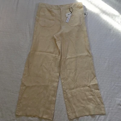 Льняные широкие укороченные брюки Sanctuary бежевые размер 31 - Изображение 1 из 4