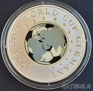BELARUS BIELORRUSIA 20 ROUBLES 2005 FIFA World Cup Germany 2006 SILVER COIN - Picture 1 of 2