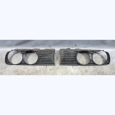 1984-1993 BMW E30 3-Series Factory Front Headlight Grille Trim Set Pair OE - Image 1 of 4