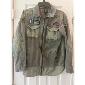 Military Grunge Western Art to Wear Jacket Youth XL Back to School Lightweight - Picture 1 of 13